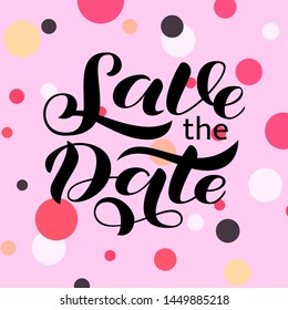Wedding invitation card. Save the date lettering. Vector illustration