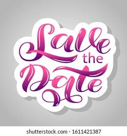Wedding invitation card. Save the date lettering. Vector illustration