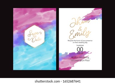 Tarjeta de invitación de boda. guarda la fecha, gracias. plantilla rsvp. Vector. 
