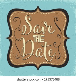 Wedding invitation card, Save the Date, wedding typography 