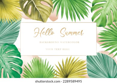 Einladungskarte für Hochzeiten speichern Sie das Datteldesign mit grünen tropischen Monstera-Palmenblättern 