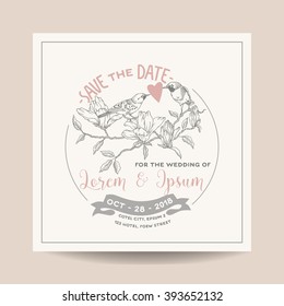 Wedding Invitation Card. Save the Date. Marine Anchor Theme. Vector. Bridal Shower.