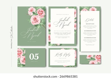 Hochzeitseinladungs-Kartenset-Kollektion mit schönem floralem Design