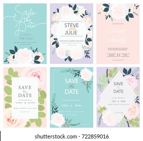 wedding invitation card set with flower