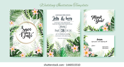 Wedding Invitation card, set, save the date, thank you, rsvp template, flyer 