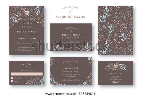 Wedding Invitation Card Set Invitation Save Miscellaneous