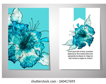 wedding invitation card suite with batik flower Templates