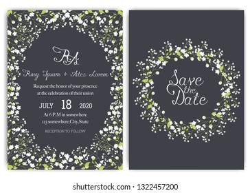 wedding invitation card suite with daisy flower Templates.
