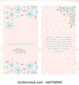 wedding invitation card suite with daisy flower Templates