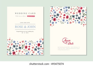 wedding invitation card suite with flower Templates.  save the date cards. flower vertical banners concept vector design.