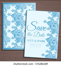 Wedding invitation card suite with flower Templates.Vector Illustration