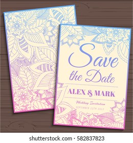 Wedding invitation card suite with flower Templates.Vector Illustration