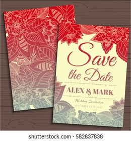 Wedding invitation card suite with flower Templates.Vector Illustration