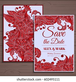 Wedding invitation card suite with flower Templates.Vector Illustration