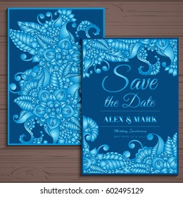 Wedding invitation card suite with flower Templates.Vector Illustration