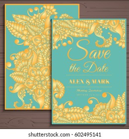 Wedding invitation card suite with flower Templates.Vector Illustration