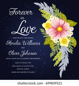 Wedding invitation card suite with flower Templates.Vector Illustration 	
