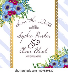 Wedding invitation card suite with flower Templates.Vector Illustration 	
