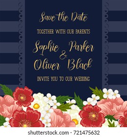 Wedding invitation card suite with flower Templates.Vector Illustration 	
