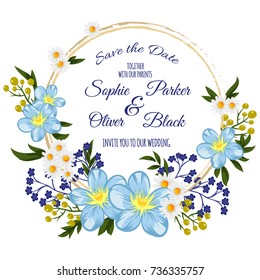 Wedding invitation card suite with flower Templates.Vector Illustration