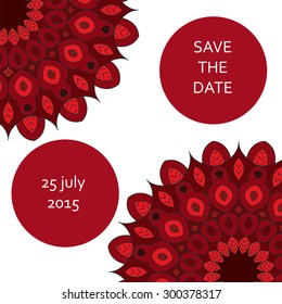 wedding invitation card suite with mandala