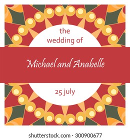 wedding invitation card suite with mandala