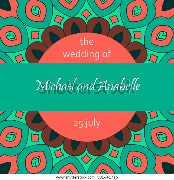 wedding invitation\
card suite with\
mandala