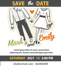 Wedding invitation card template.