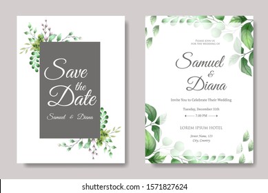 Wedding Invitation Card Template Beautiful Floral Stock Vector (royalty 