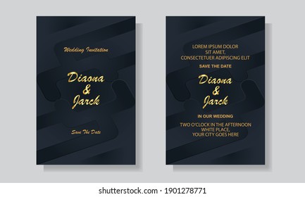 Wedding invitation card template cover design. Geometric pattern vector abstract background design elements.