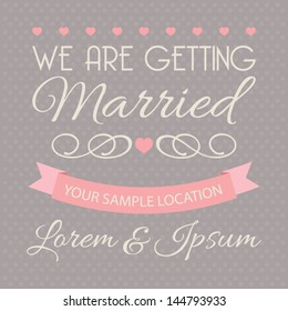 Wedding invitation card template, wedding design elements, vector illustration