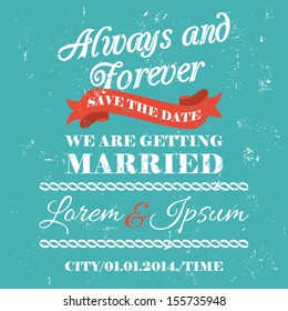 Wedding invitation card template, wedding design elements, vector illustration