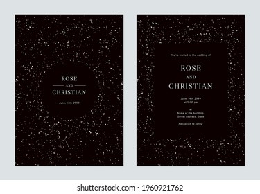 Wedding invitation card template design, space theme