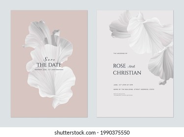 Wedding invitation card template design, abstract shapes in grey theme