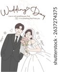 Wedding Invitation Card Template, flat Bride And Groom, Love, Relationship, Sweetheart, Engagement, Valentine