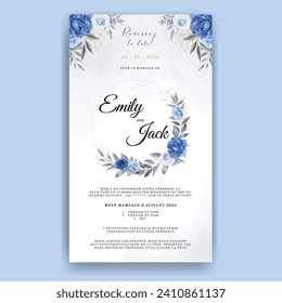 Wedding Invitation Card Template. Illustrator and designer. Wedding Invites, save the date, Birthday Invites, Video Invites, E-Cards.