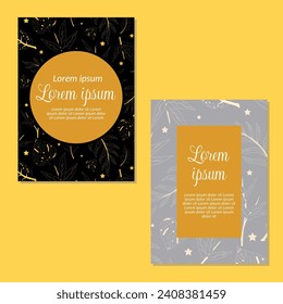 Wedding invitation card template. leaves seamless pattern backgrounds save the date, invitation, greeting card, vector illustration.