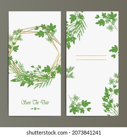 Plantilla de tarjeta de invitación de boda con floral de arte de línea