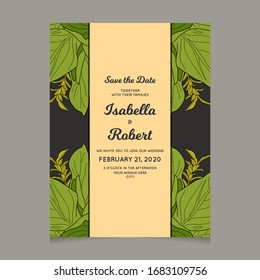 Wedding invitation card template for wedding party