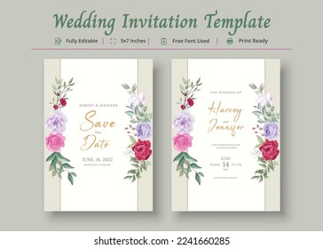 Wedding Invitation Card Template, Invitation Card Poster
