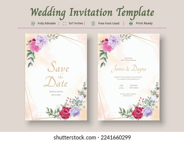 Wedding Invitation Card Template, Invitation Card Poster