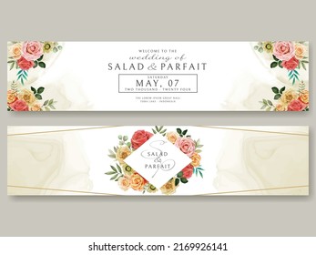 Plantilla de tarjeta de invitación de boda con diseño de rosas rojas
