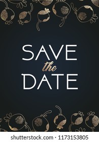 Wedding invitation card template, save the date card template, floral pattern