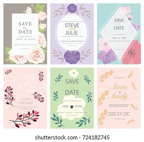 wedding invitation card template set