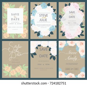 wedding invitation card template set