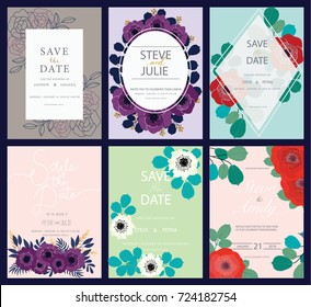 wedding invitation card template set