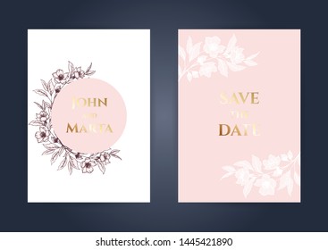 wedding invitation card template with text. Adapt to covers design, RSVP, brochure, Packaging, Magazine, Poster and Greeting cards. eps10