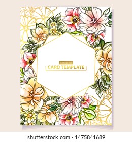 Wedding invitation card template with text