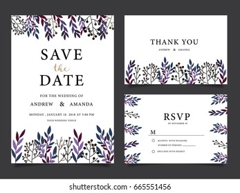 wedding invitation card template with text