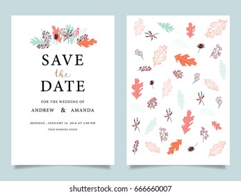 wedding invitation card template with text